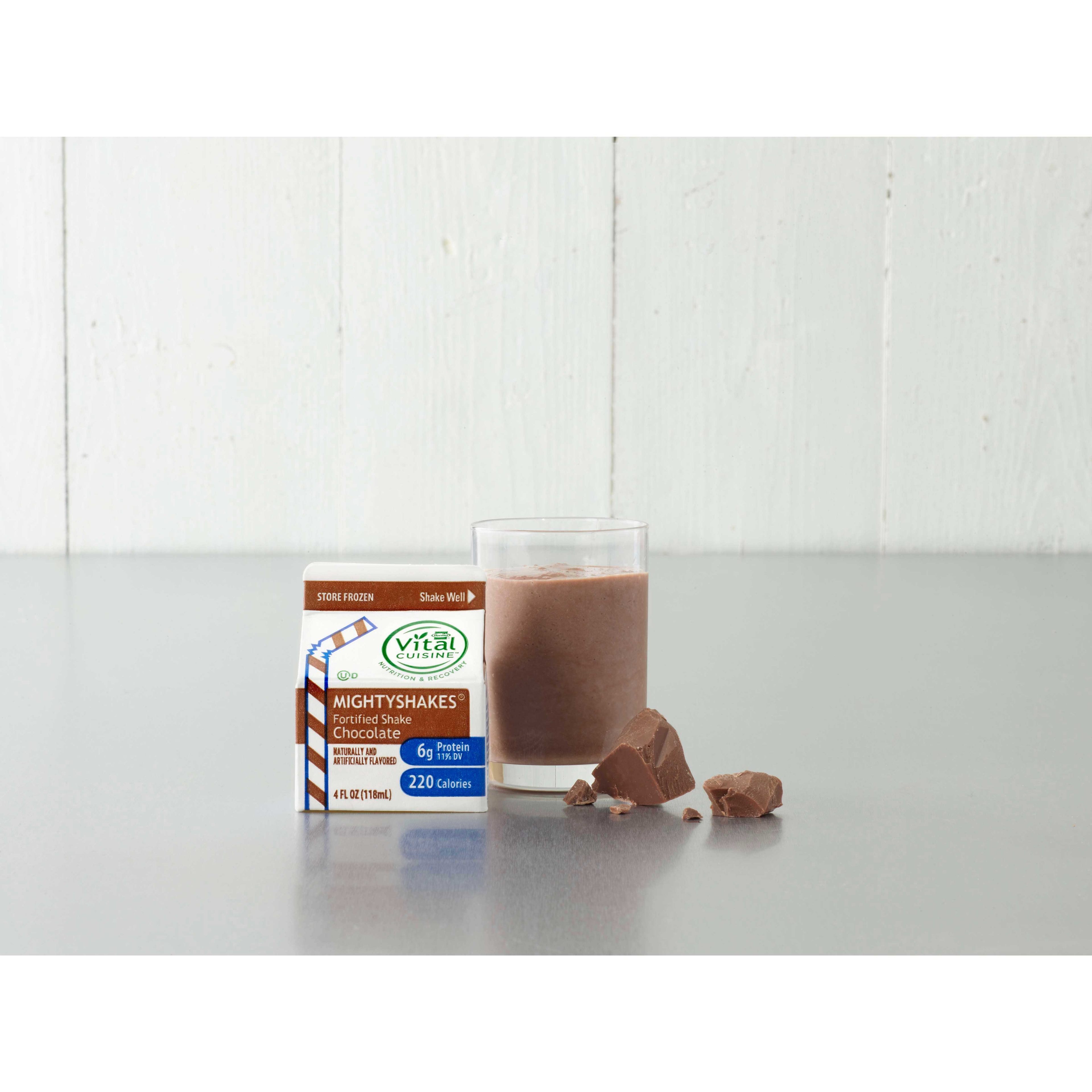 MightyShakes Chocolate Shake Beverage, 4 Ounce -- 75 per case.