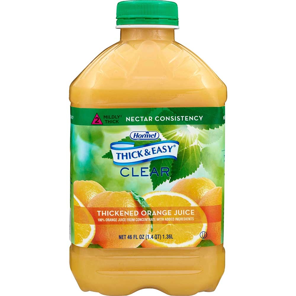Hormel Health Labs Thick and Easy Thickened Orange Juice, Nectar Consistency, 46 Ounce -- 6 per case