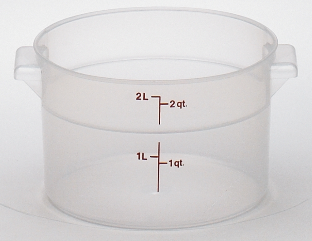 Translucent Round Plastic Container, 2 Quart -- 12 per case
