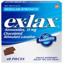 Ex-Lax Regular Strength Laxative Supplement Chocolate, 48 count per pack -- 24 per case