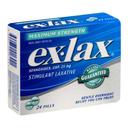 Ex Lax Maximum Strength Stimulant Laxative Constipation Relief Pills - 24 count per pack -- 24 packs per case