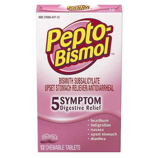 Pepto Bismol Original Chewable Tablet - 12 count per pack -- 24 packs per case