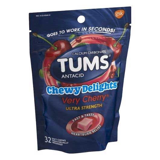 Tums Chewy Delights Very Cherry Soft Chews - 32 count per pack -- 6 packs per case