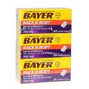 Bayer Back and Body Extra Strength Caffeine Pain Reliever 500 mg Coated Caplets - 24 count per pack -- 36 packs per case