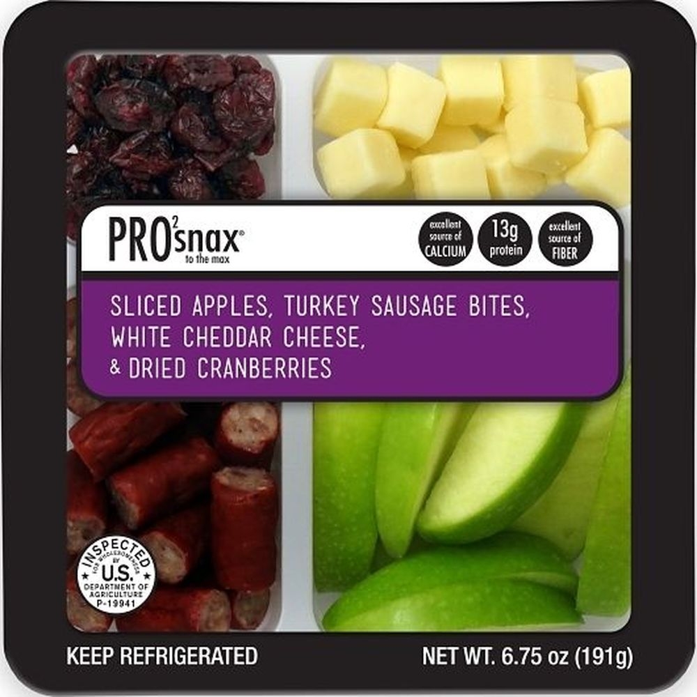 Pro2snax To The Max To The Max Apples Turkey Sausage Bites White Cheddar Cheese and Dried Cranberries, 6.75 Ounce - 6 per case