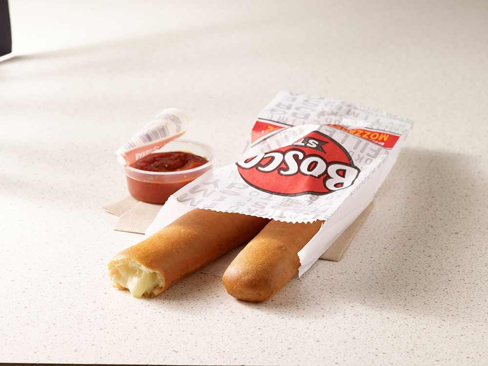 Boscos Breadstick - Stuffed with Mozzarella Cheese, 7 inch -- 108 per case.
