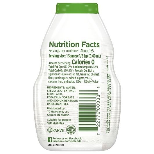 Splenda Stevia Zero Liquid Sweetener, 3.38 Fluid Ounce -- 12 per case