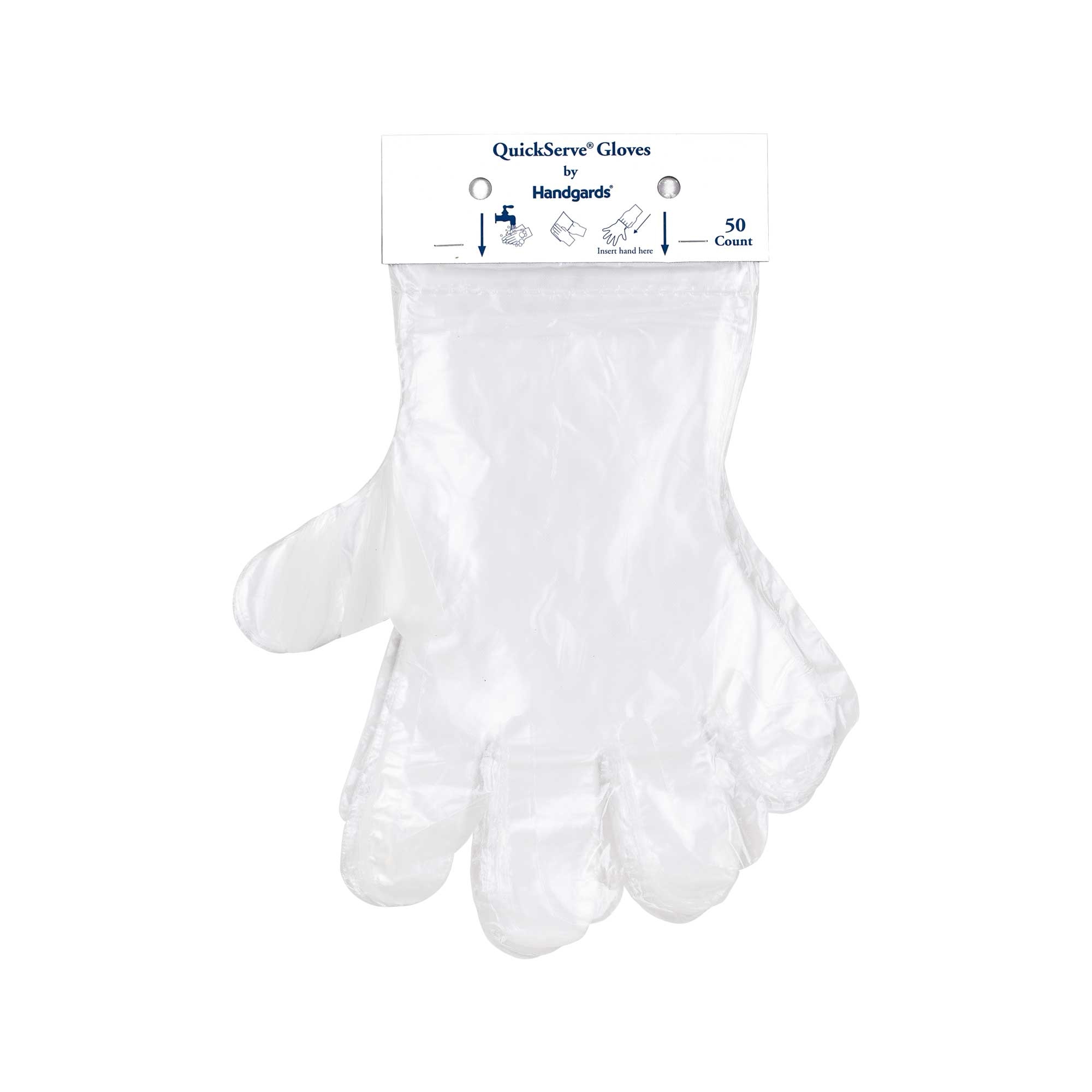 Handgards Clear Quickserve Poly Disposable Gloves -- 1000 per case.