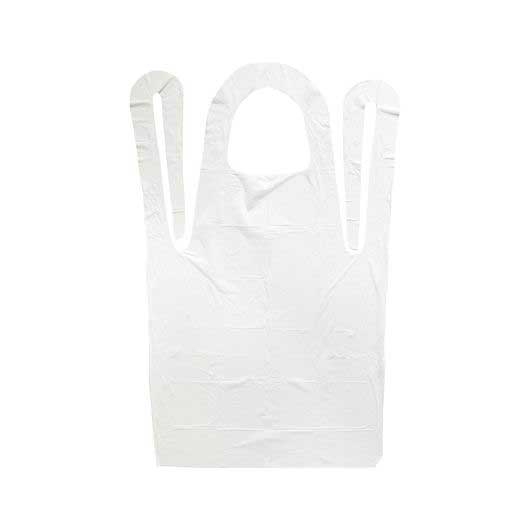Valugards Economy Poly Embossed White Light Duty Apron, 24 x 42 inch - 100 count per pack -- 10 packs per case