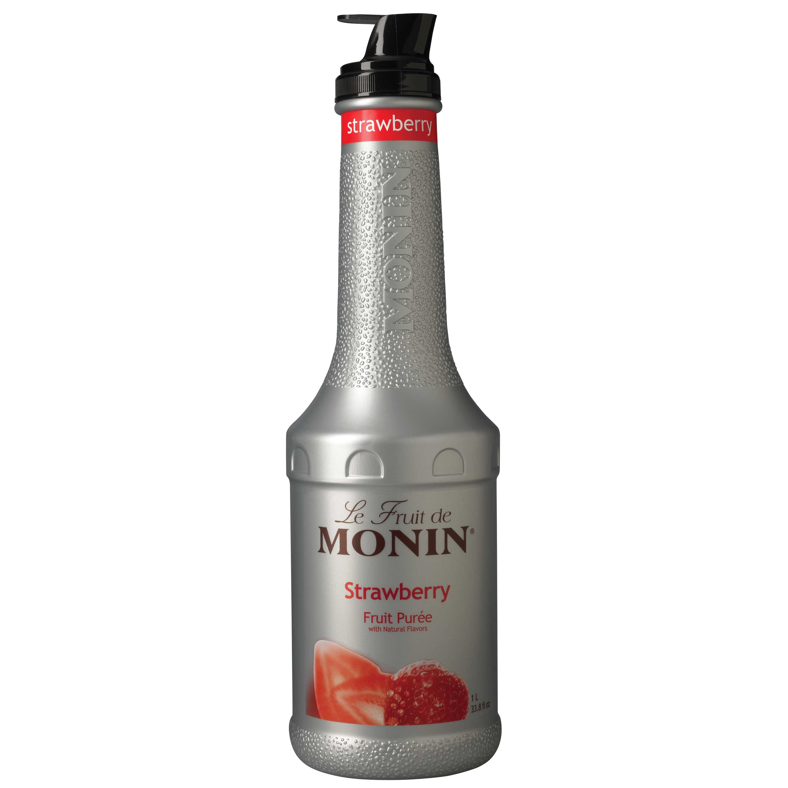 Monin Premium Strawberry Fruit Puree, 1 Liter -- 4 per case.