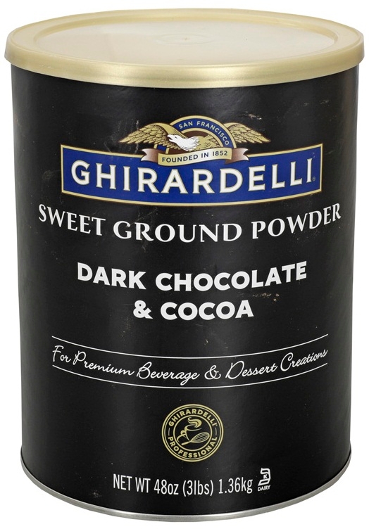 Ghirardelli Dark Chocolate and Cocoa Sweet Ground Powder, 3 Pound Bag -- 6 per case