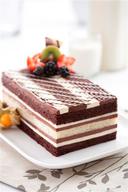 The Original Cakerie 6 Cut Super Size Triple Chocolate Tiger Dessert Cake -- 2 per case.