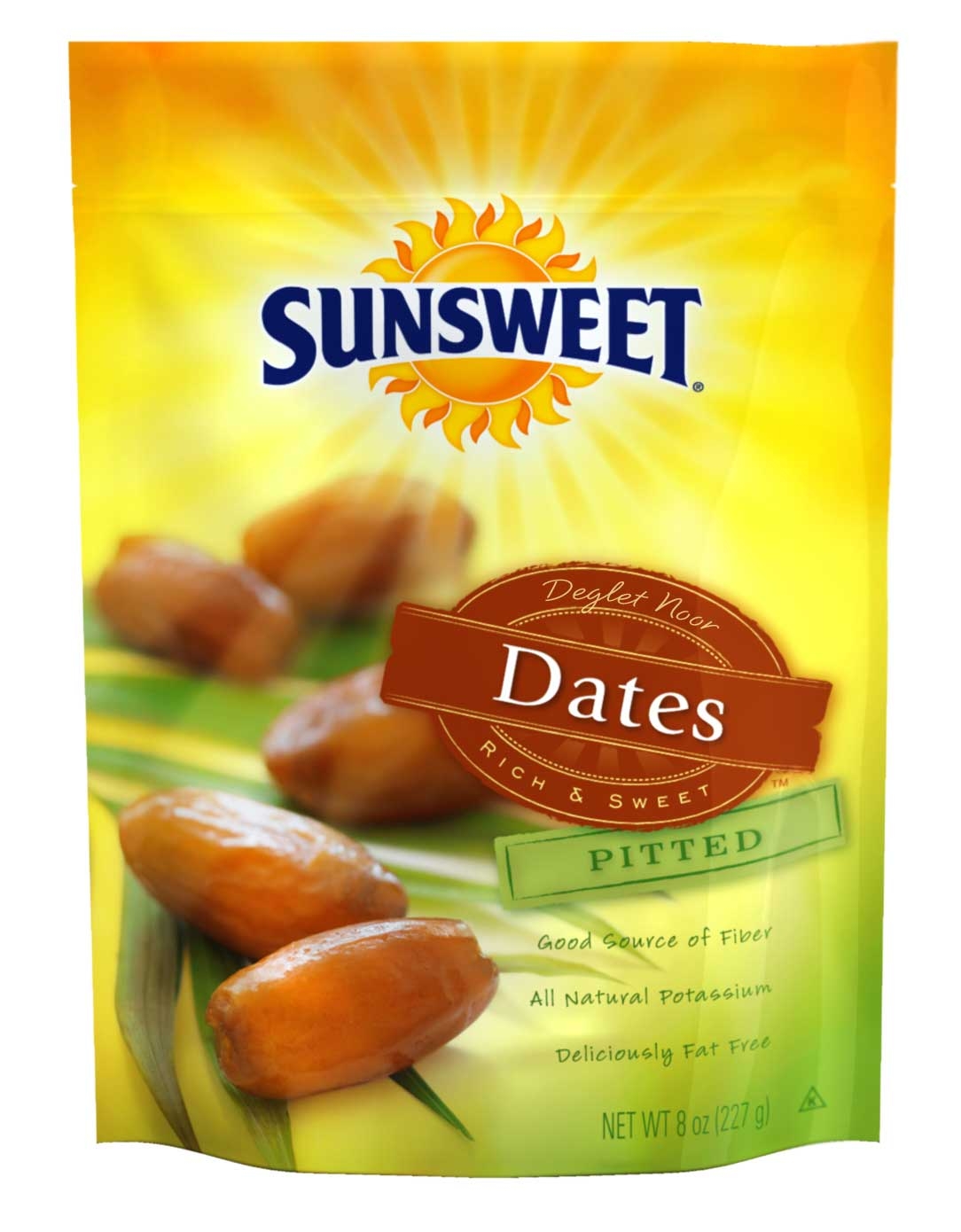 Sunsweet Pitted Dates, 8 Ounce Pouch -- 8 per case.
