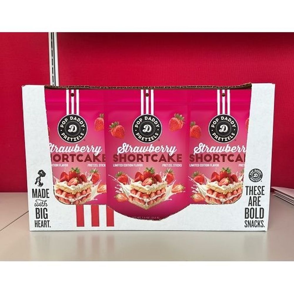 Pop Daddy Strawberry Shortcake Seasoned Pretzel Sticks, 7.5 Ounce -- 12 per case