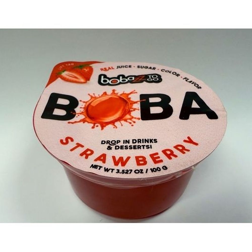 Bobazz To Go Strawberry Boba, 3.527 Ounce Cup - 32 per case