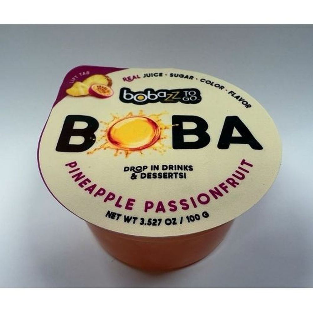 Bobazz To Go Pineapple Passionfruit Boba, 3.527 Ounce Cup - 32 per case