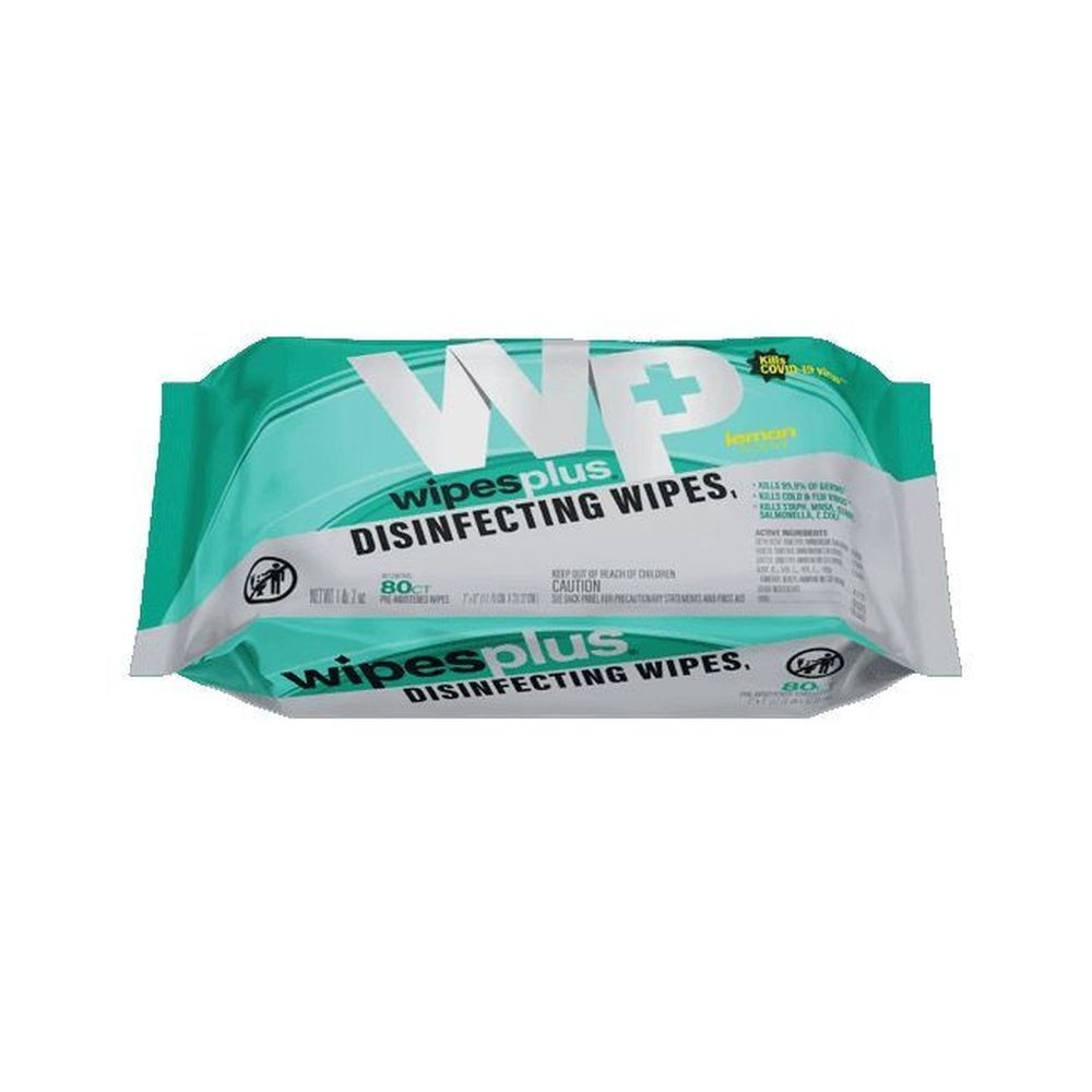 CFS Brands WipesPlus 7 x 8 inch Disinfecting Surface Wipe - Refill Pack, 80 count -- 12 per case.