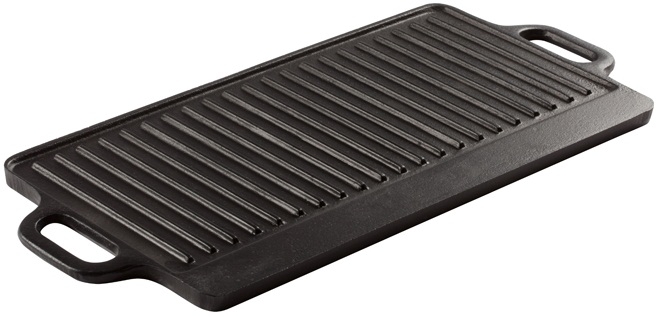 Winco Reversible Cast Iron Black Coating Griddle, 20 x 9 1/2 inch -- 4 per case