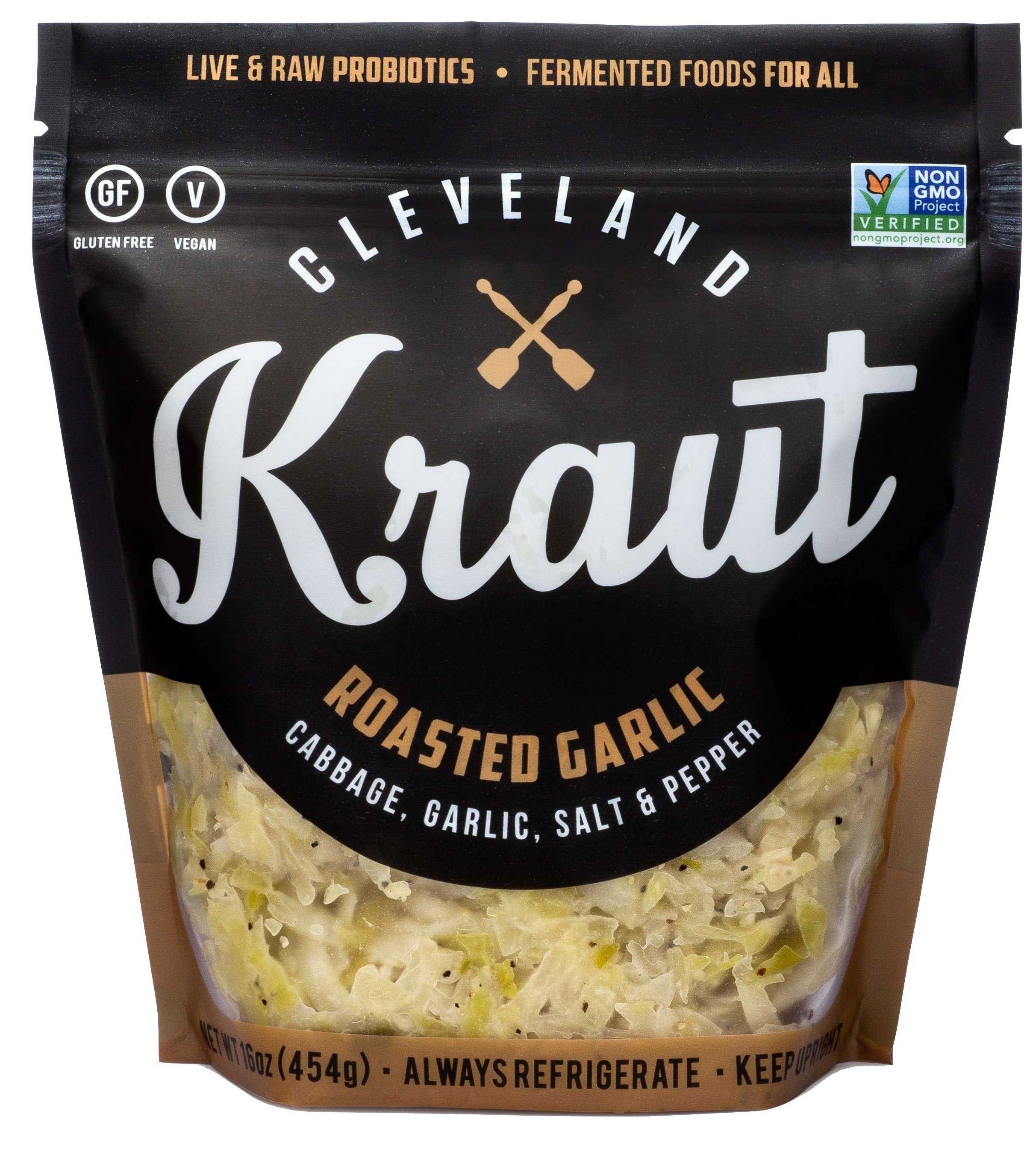 Cleveland Kraut Roasted Garlic Raw Sauerkraut, 16 Ounce -- 6 per case
