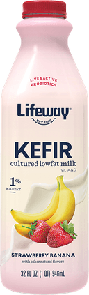 Lifeway Probiotic Low Fat Strawberry Banana Kefir, 32 Ounce -- 6 per case.