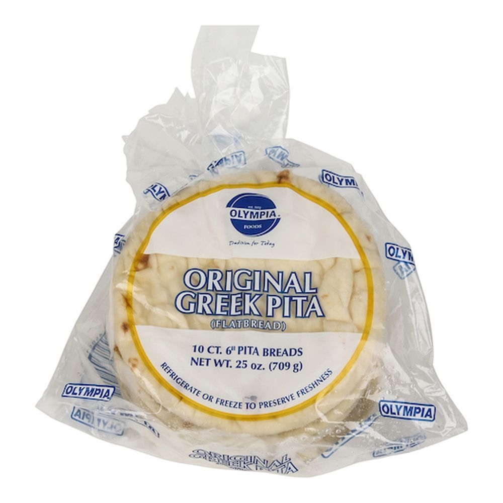 Olympia Foods 6 inch Original Greek Pita, 1.56 Pound -- 12 per case