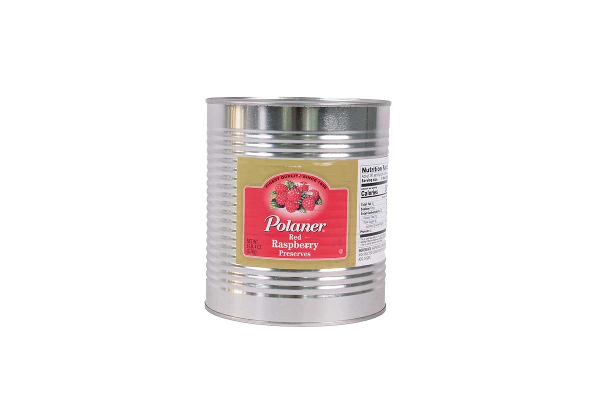 Polaner Red Raspberry Preserves Can, 132 ounce -- 6 per case