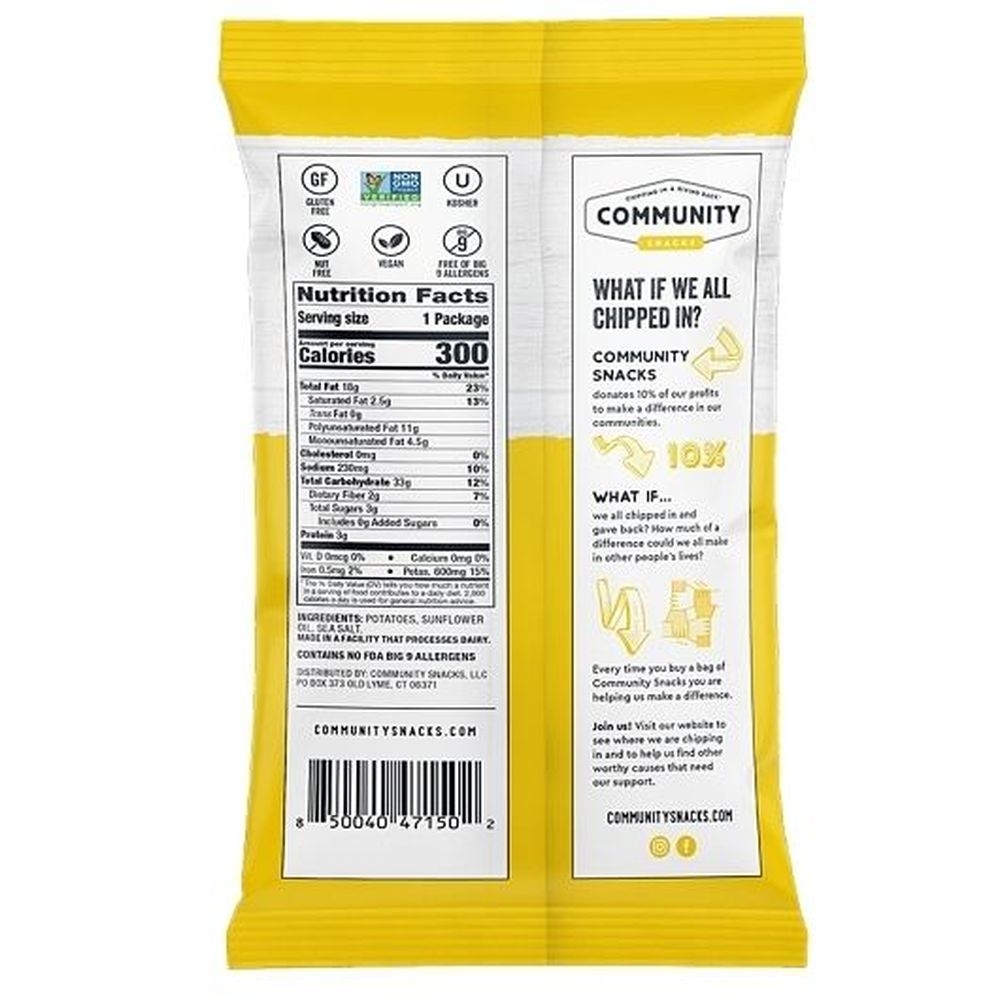 Community Snacks Simply Sea Salt Kettle Cooked Potato Chips, 2 Ounce -- 25 per case