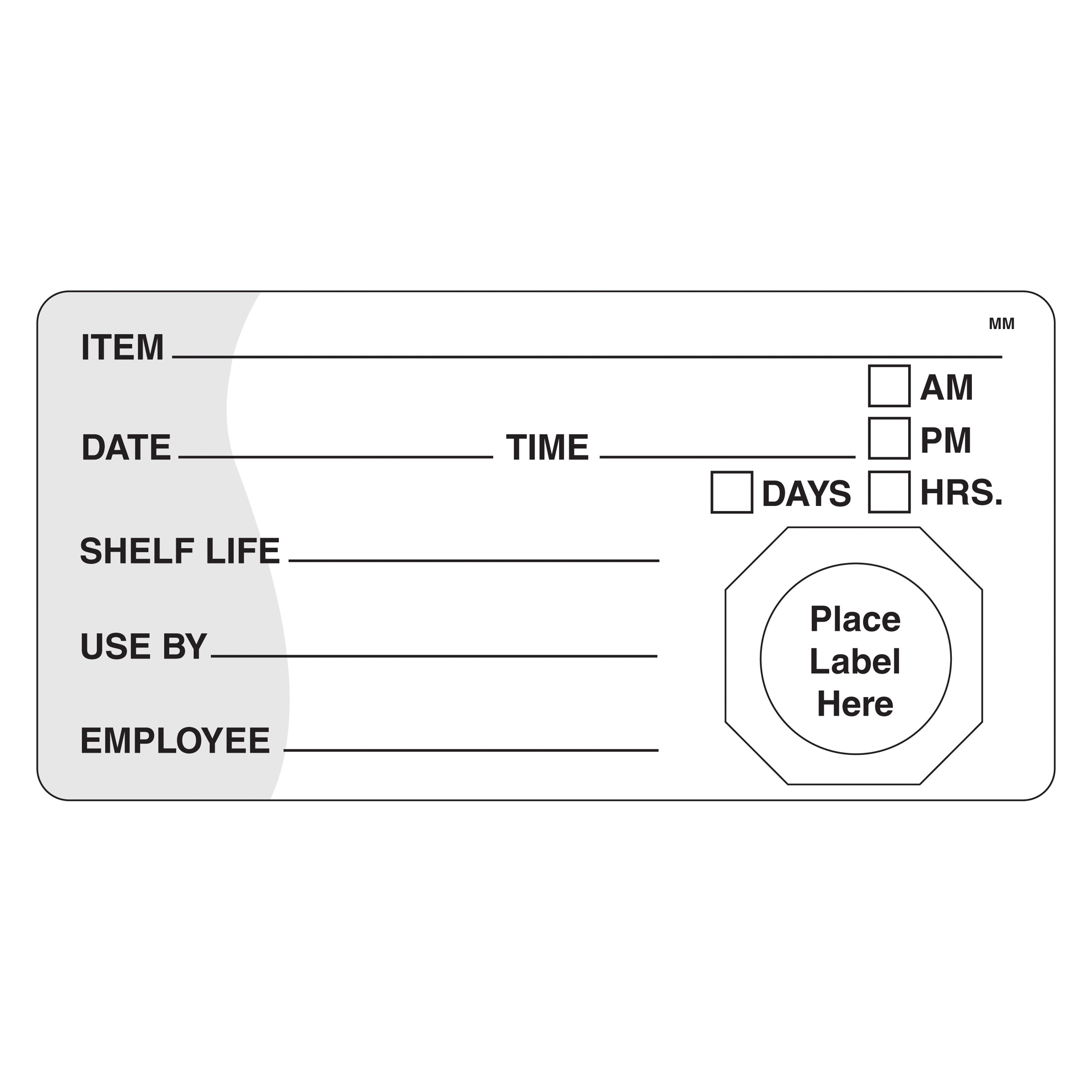 Movemark 2 x 4 inch WDO Octagon Food Label, 500 count per roll -- 12 rolls per case.