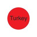 Daymark DuraMark 1 inch Circle Red Turkey Deli Label, 1000 count - 24 per case