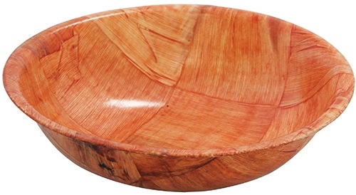 Tablecraft Round Mahogany Woven Wood Salad Bowl, 18 inch Dia -- 12 per case