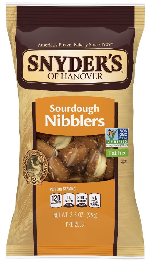 Snyders Of Hanover Sourdough Nibblers Pretzel, 3.5 Ounce -- 8 per case.