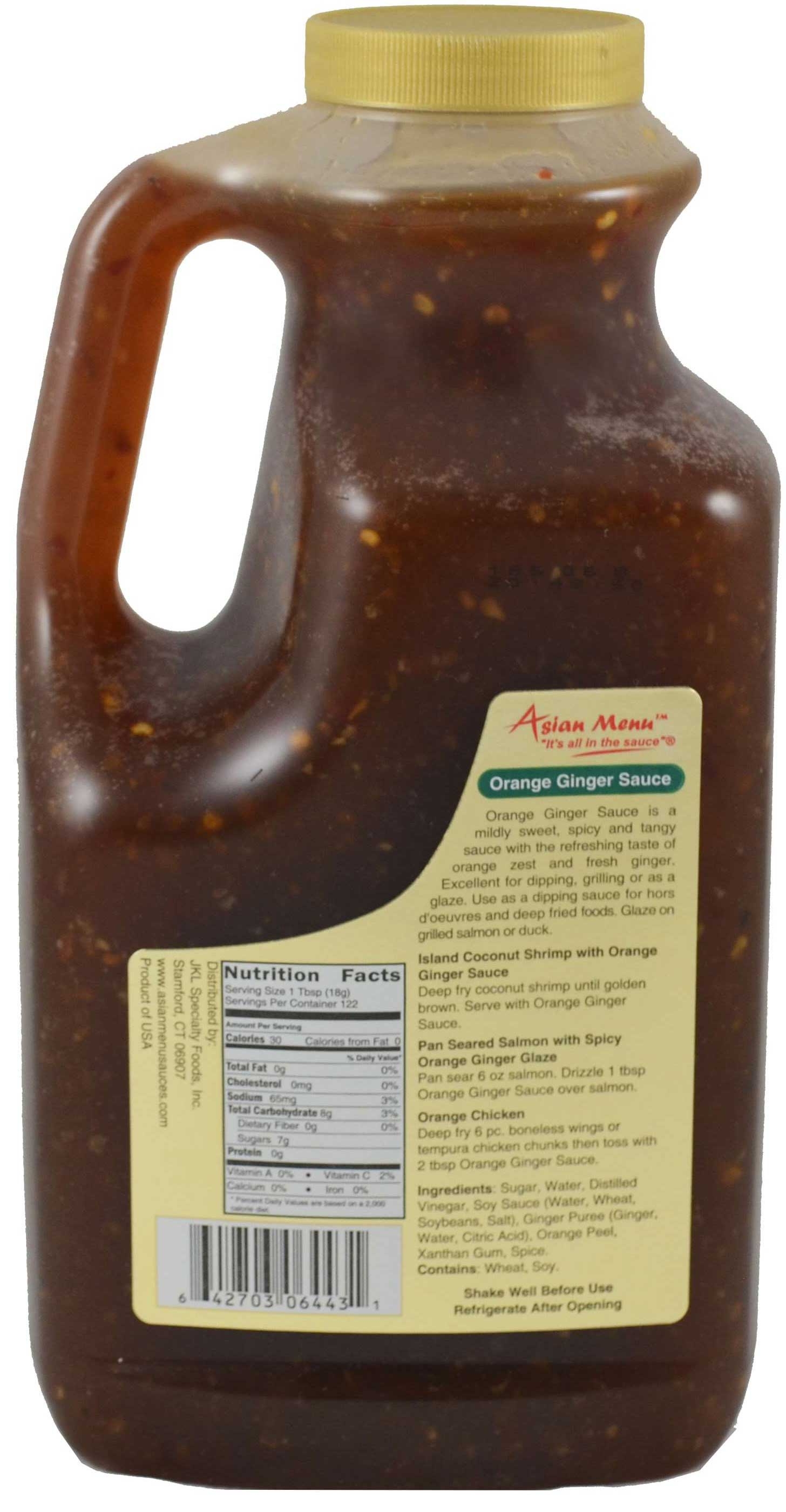 Asian Menu All Natural Orange Ginger Sauce, 0.5 Gallon -- 4 per case.