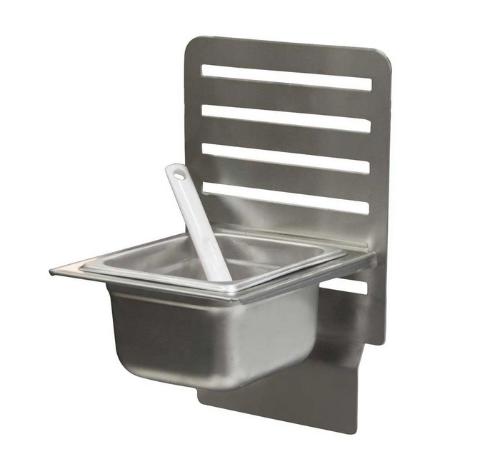 BK Resources GrillCook Pro Small 8.5 inch Wide Upright Shelf Stand with 1/6th Pan Holder