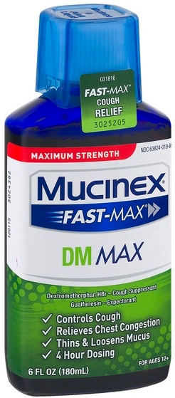 Mucinex Fast Max DM Max Maximum Strength Cough and Chest Congestion Liquid, 6 Fluid Ounce -- 6 per case