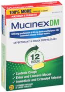 Reckitt Benckiser Mucinex DM Expectorant and Cough Suppressant Tablet, 28 per unit -- 24 per case