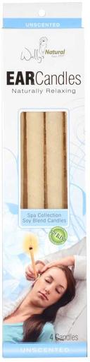 Wallys Natural Plain Soy Blend Paraffin Ear Candle - 4 count per pack -- 5 per case