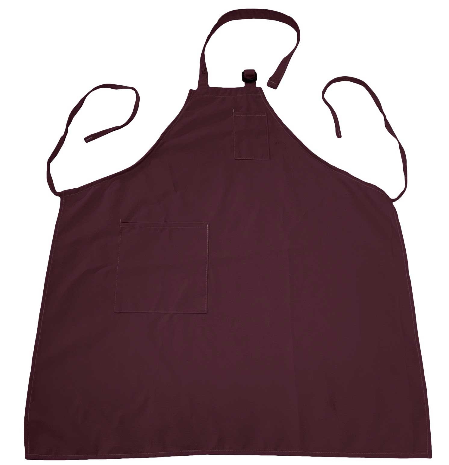 Intedge Burgundy Poly/Cotton Adjustable D Ring Apron with 2 Pockets