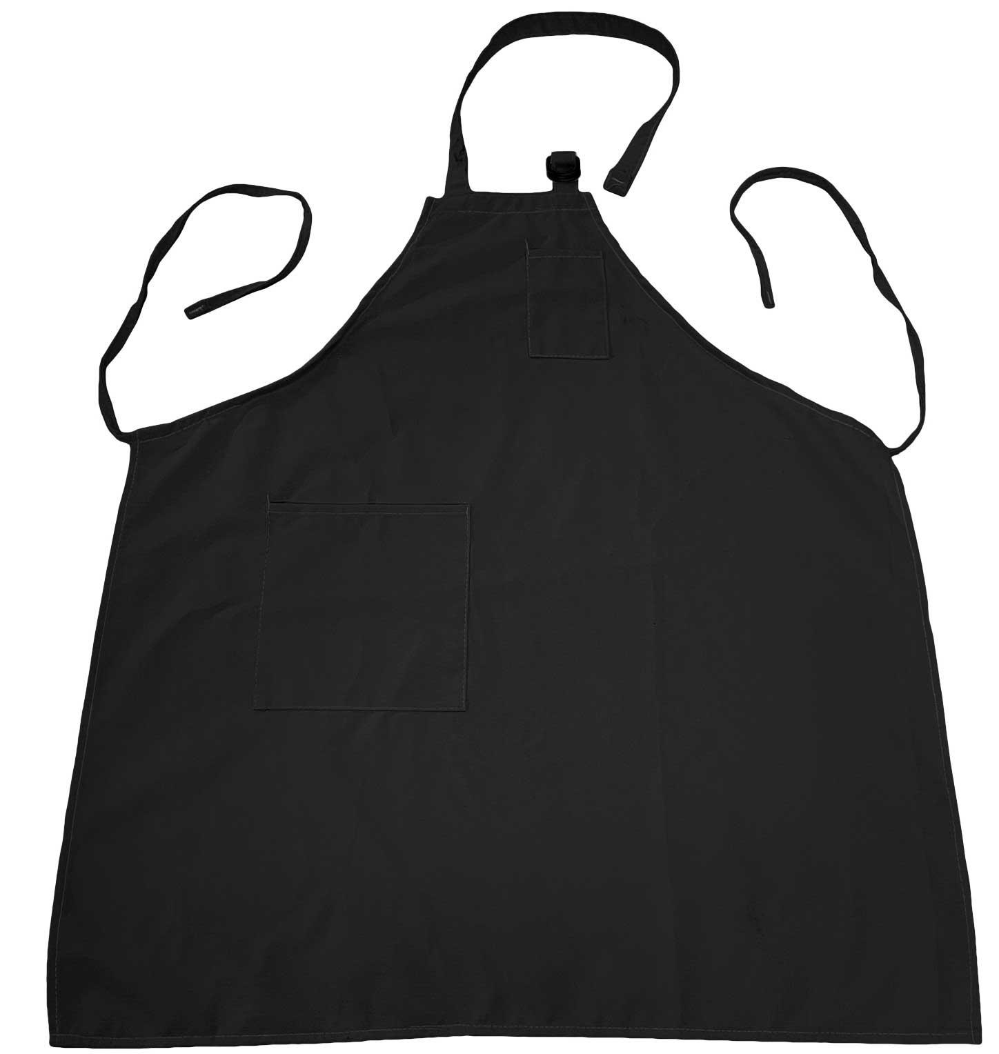 Intedge Black Poly/Cotton Adjustable D Ring Apron with 2 Pockets