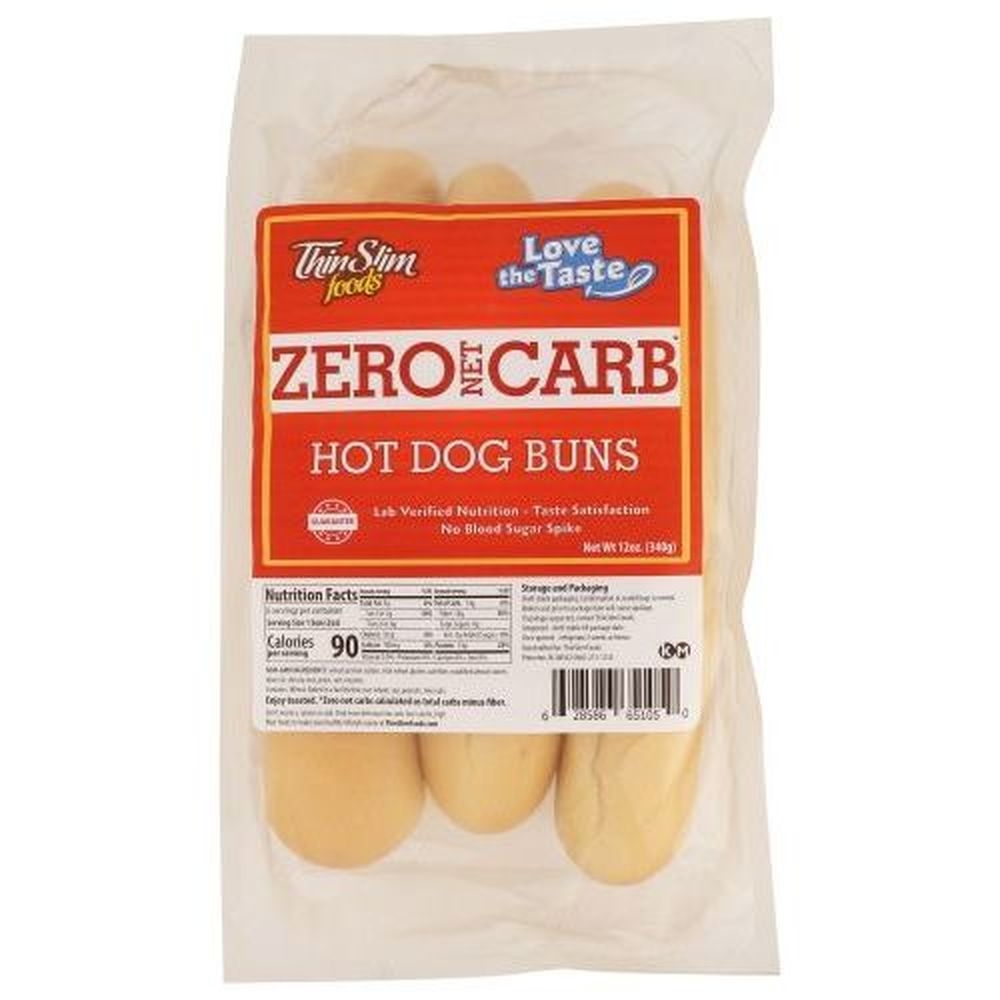 Thinslim Foods Zero Net Carb Hot Dog Buns, 12 Ounce -- 6 per case