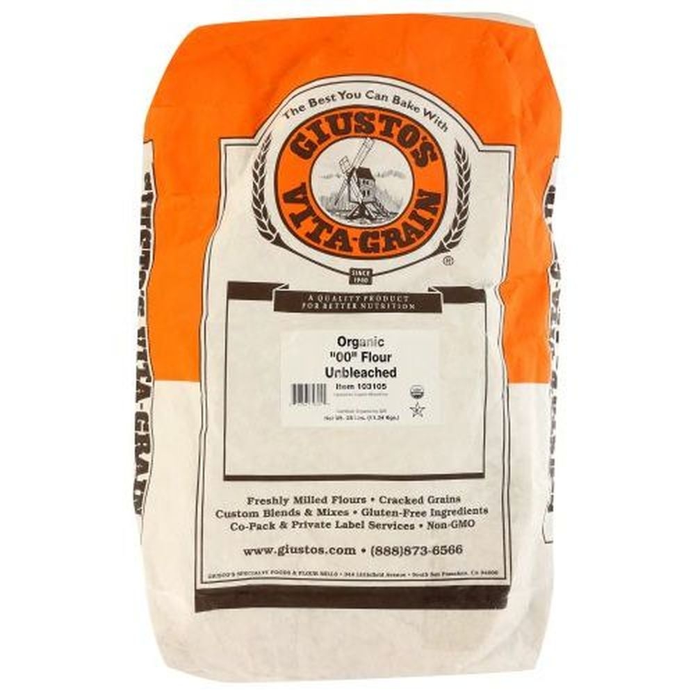 Giustos Organic Oo Unbleached Flour, 25 Pound