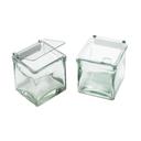 Cal-Mil Solid Plastic Lid with Stainless Steel Hinge for Glass Jar, 4 x 4 x .5 inch -- 3 per case