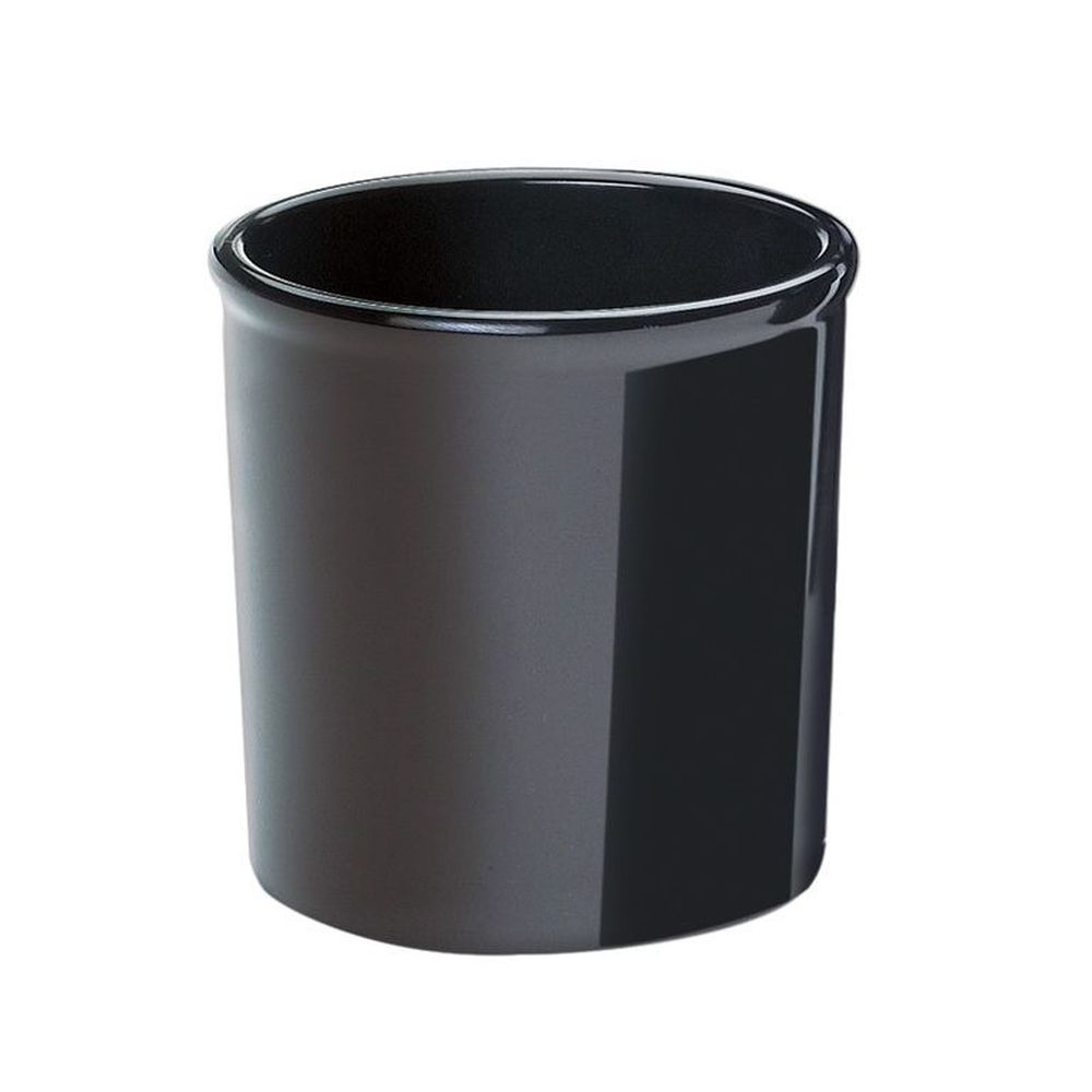 Cal-Mil Black 64 Ounce Round Melamine Utensil Holde, 6.75 inch Dia x 6.25 inch Height