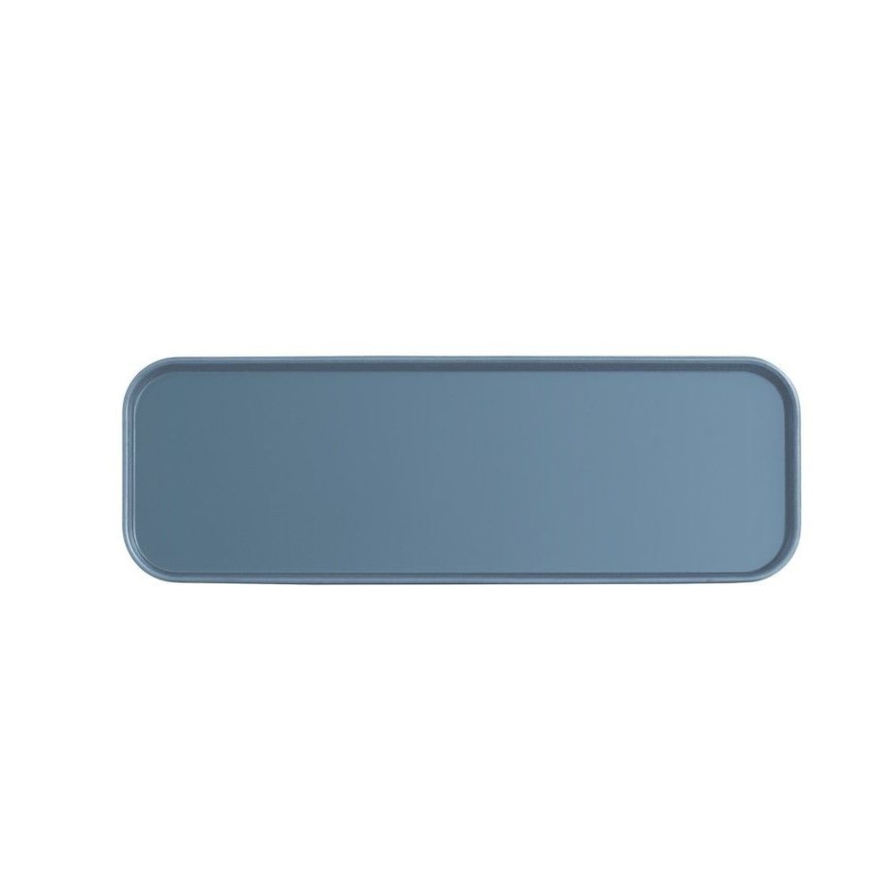 Cal-Mil Hudson Stone Blue Melamine Tray, 4 inch Width x 12 inch Depth x 1 inch Height -- 6 per case