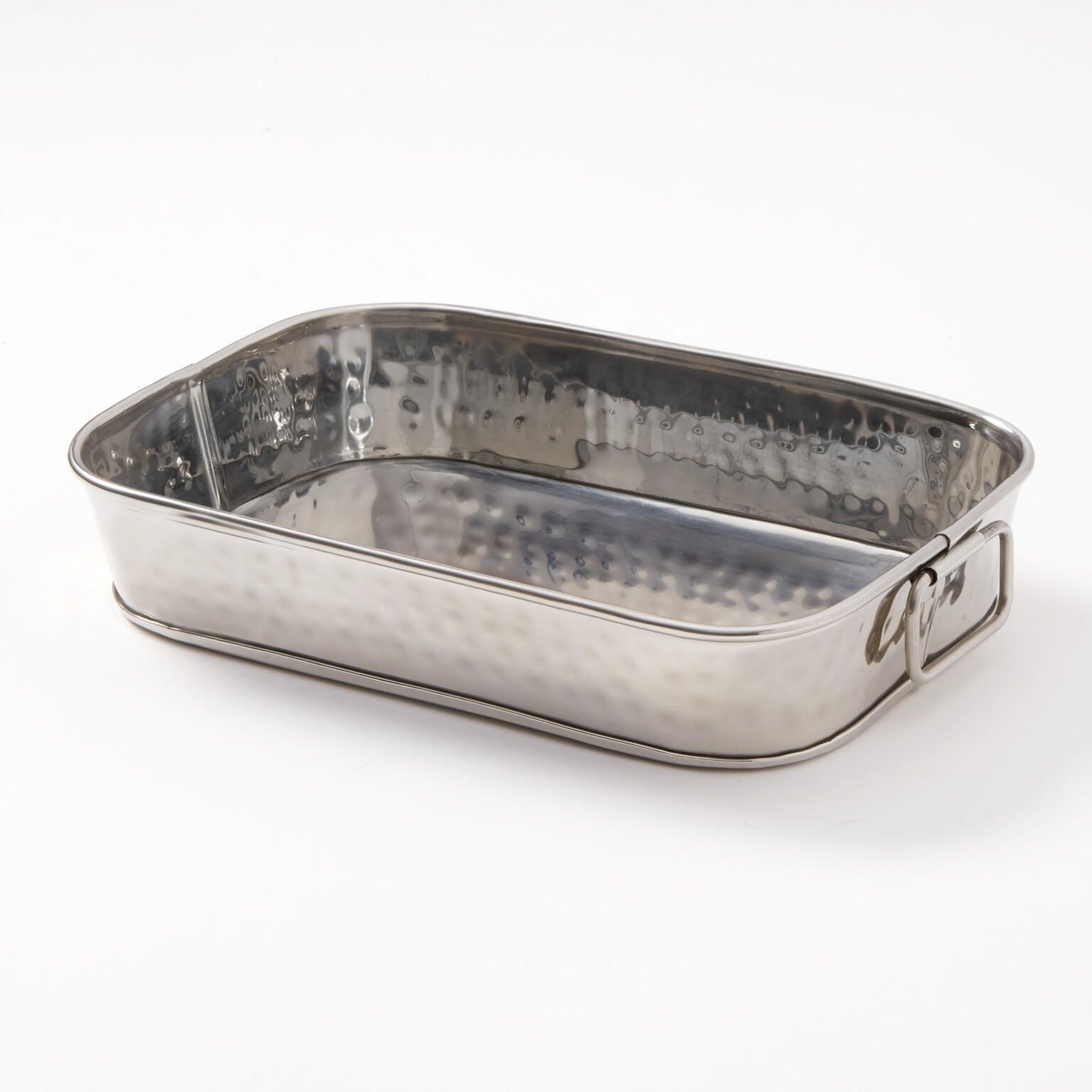 American Metalcraft Hammered Stainless Steel Rectangle Tub, 54 Ounce Capacity