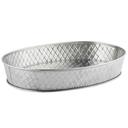 Tablecraft Lattice Collection Stainless Steel with Embossed Basket Weave Pattern Oval Platter, 12 x 9 x 2.125 inch