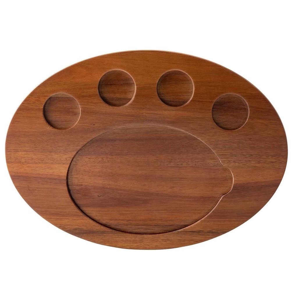Tablecraft Acacia Fajita Oval Serving Board, 17 x 12.25 x 0.75 inch