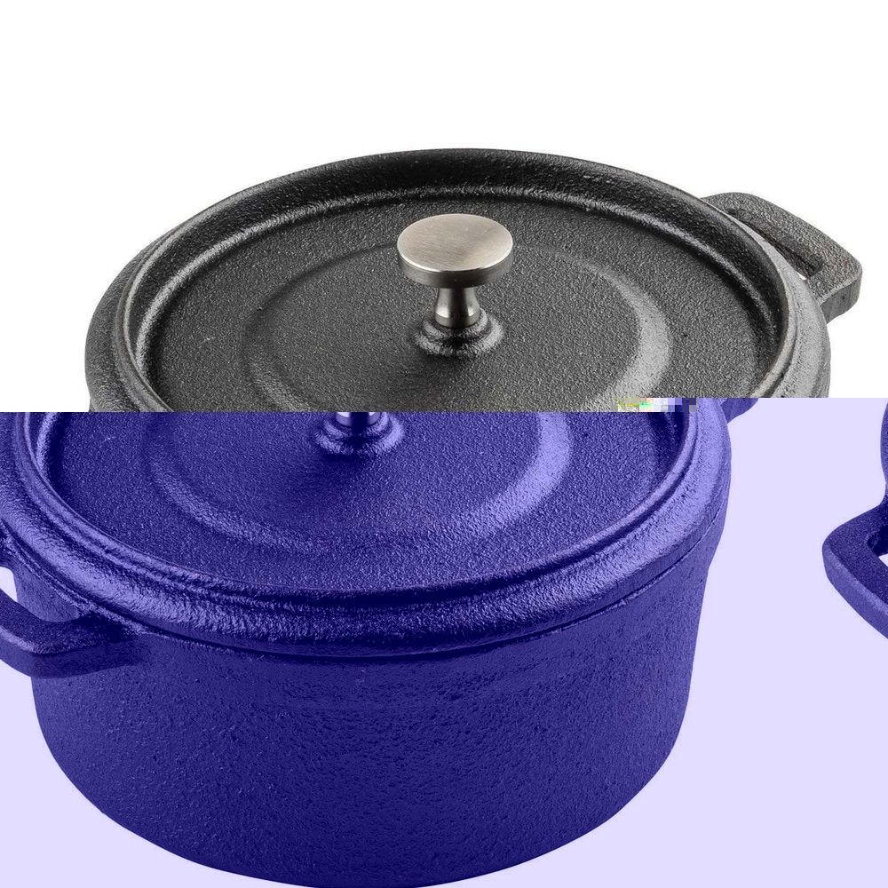 Tablecraft Cast Iron Cocotte with Lid and Stainless Steel Knob, 16 Ounce Capacity