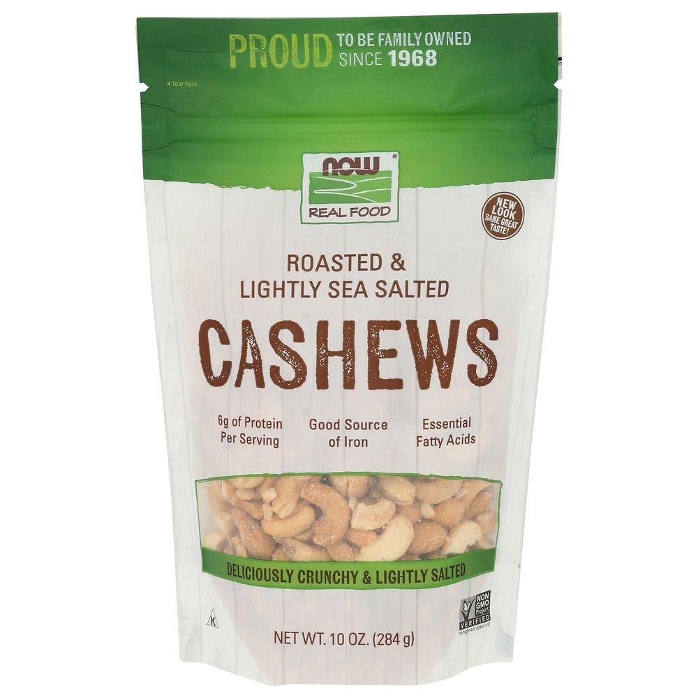 Now Roasted and Lightly Sea Salted Cashews, 10 Ounce -- 12 per case