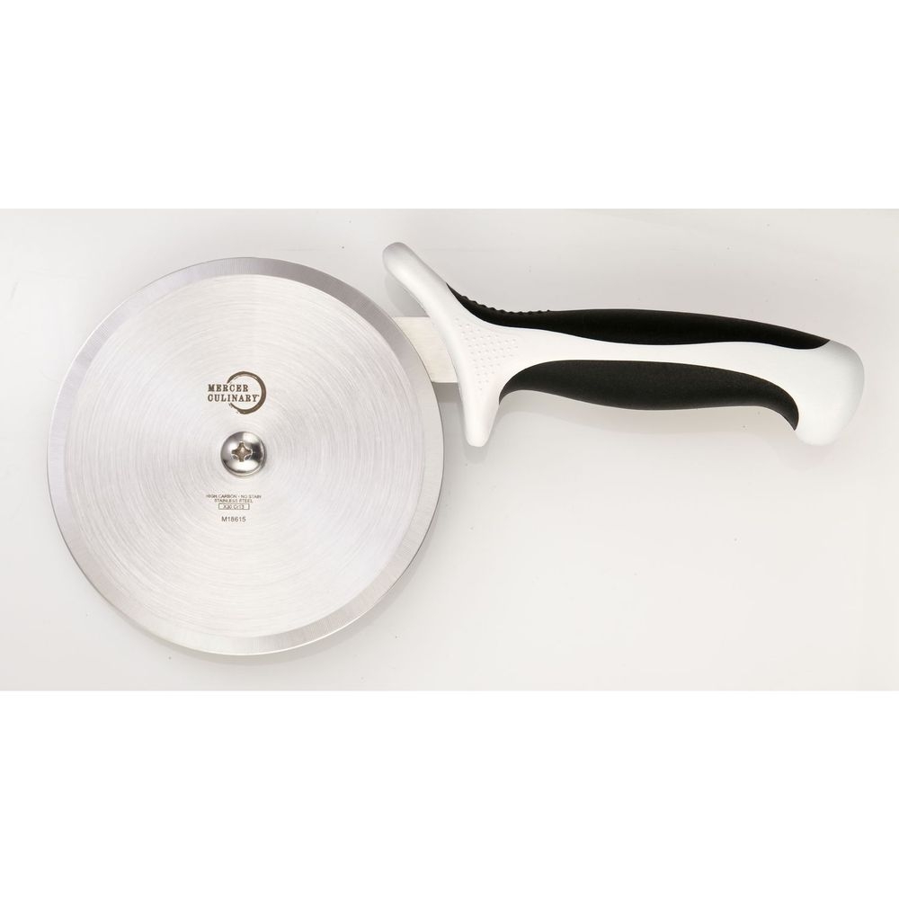 Mercer Culinary Millennia Pizza Cutter with White Handle, 5 inch Wheel