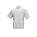 Mercer Culinary Millennia Air Large Short Sleeve Unisex White Cook Jacket with Full Mesh Back